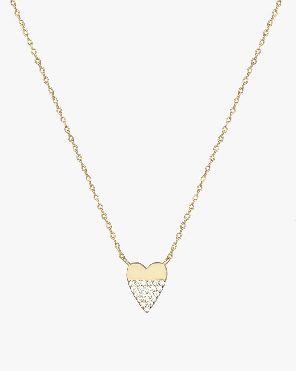 OLYMPIA HALF DIPPED HEART NECKLACE - Shop Cupcakes and Cashmere