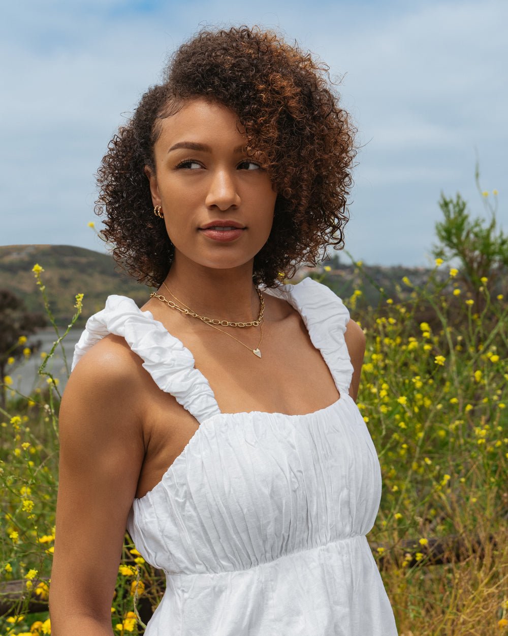 OLYMPIA HALF DIPPED HEART NECKLACE - Shop Cupcakes and Cashmere