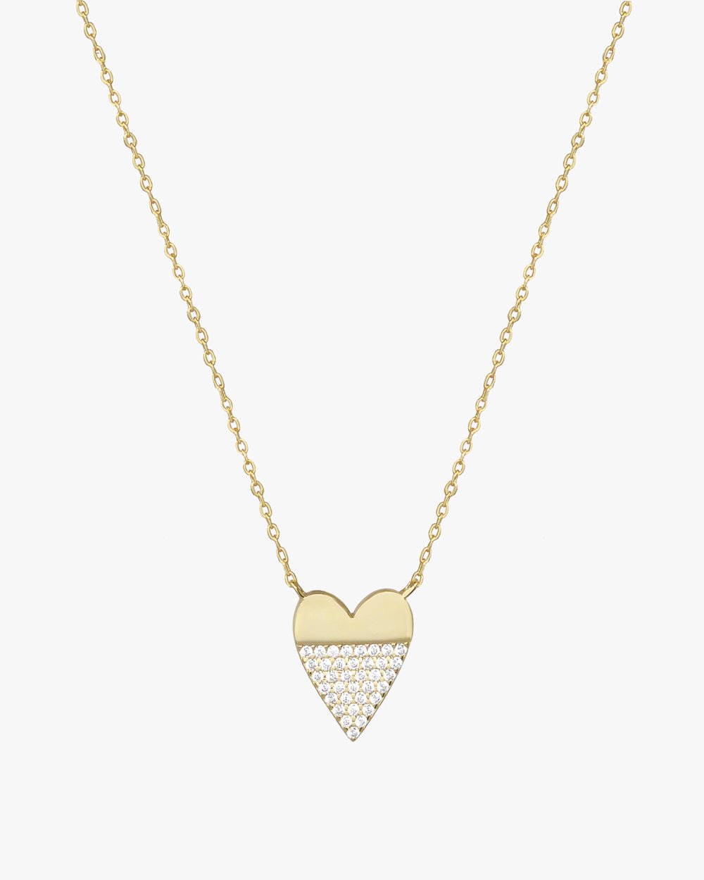 OLYMPIA HALF DIPPED HEART NECKLACE - Shop Cupcakes and Cashmere