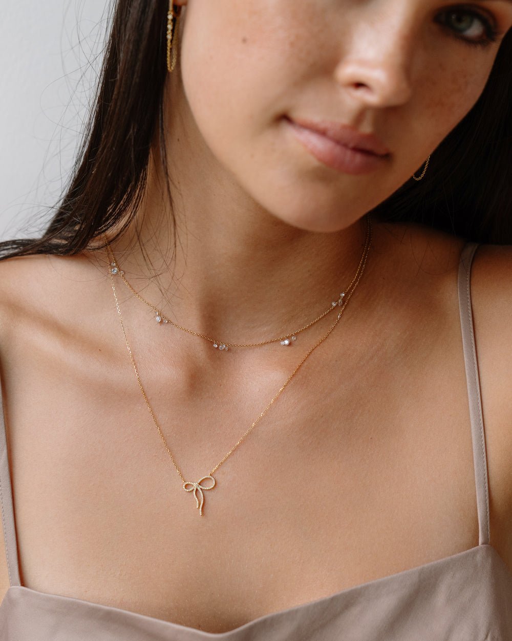 PRESIDIO DIAMOND BOW NECKLACE - Shop Cupcakes and Cashmere